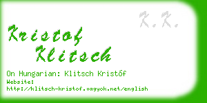 kristof klitsch business card